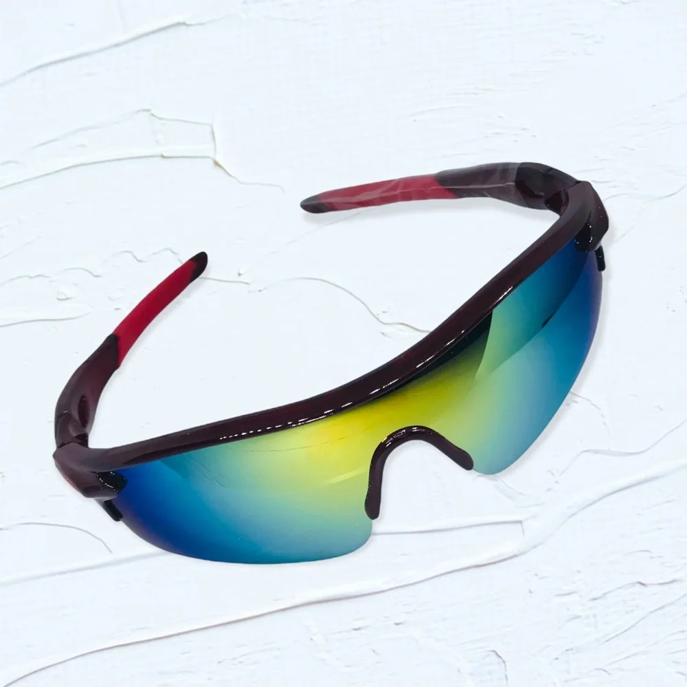 Sleek Stylish Deep Red Sport Sunglasses NEW UV400